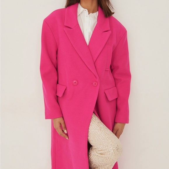 NA-KD Big Shoulders Oversized Wool Blend Coat - Picture 2 of 6